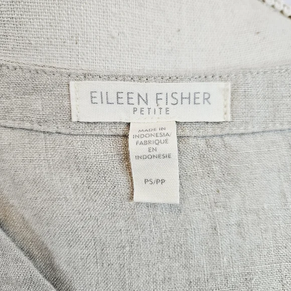 Eileen Fisher Organic Linen Tan Vest Petite Small - Picture 9 of 10